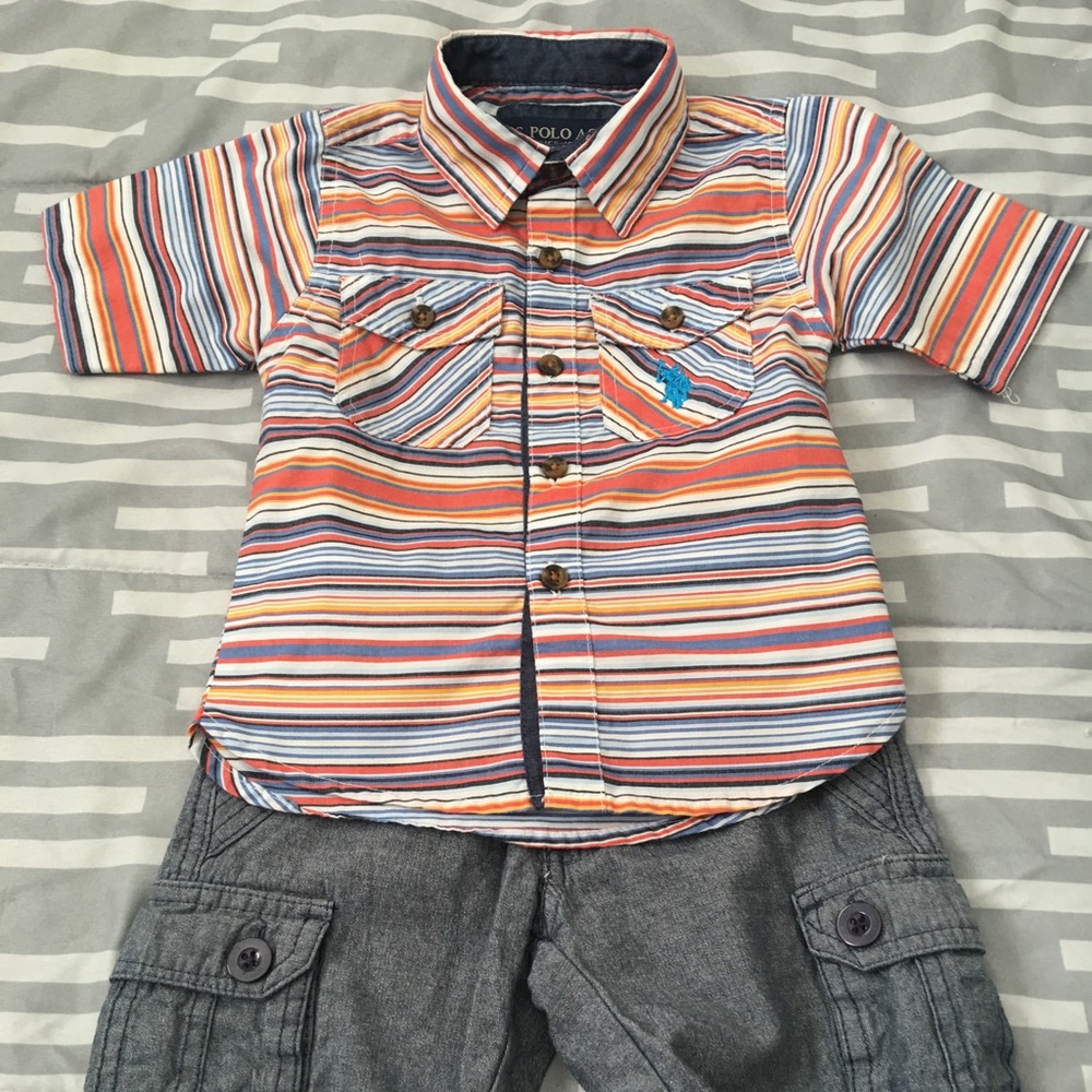 US Polo Assn. 2T Sleeve Woven Shirt and Short Set